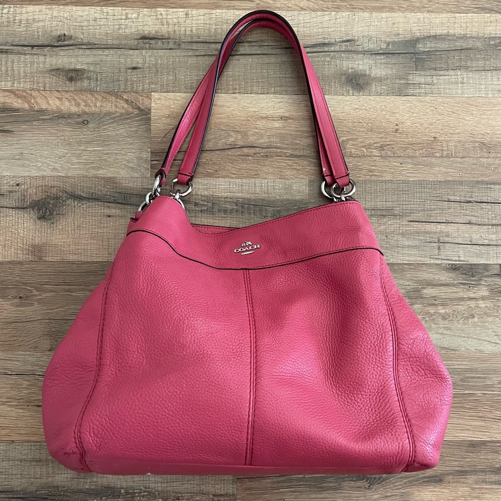Coach Pink Leather Shoulder Bag